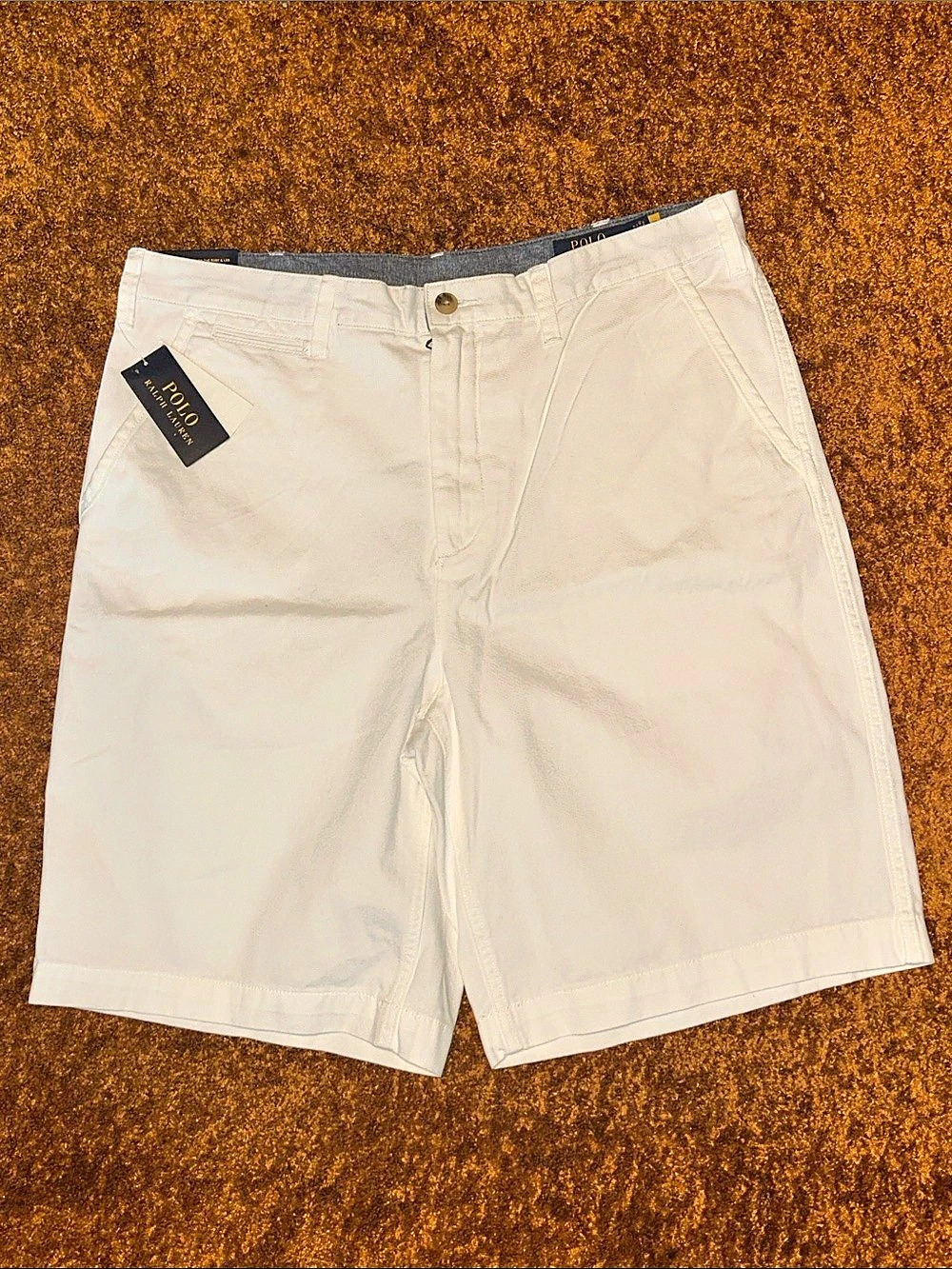 Polo Ralph Lauren Classic Fit Cotton Chino Shorts White Waist 35